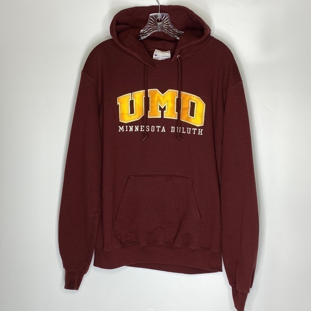 Champion University Of Duluth Minnesota Hooded Sweatshirt Medium